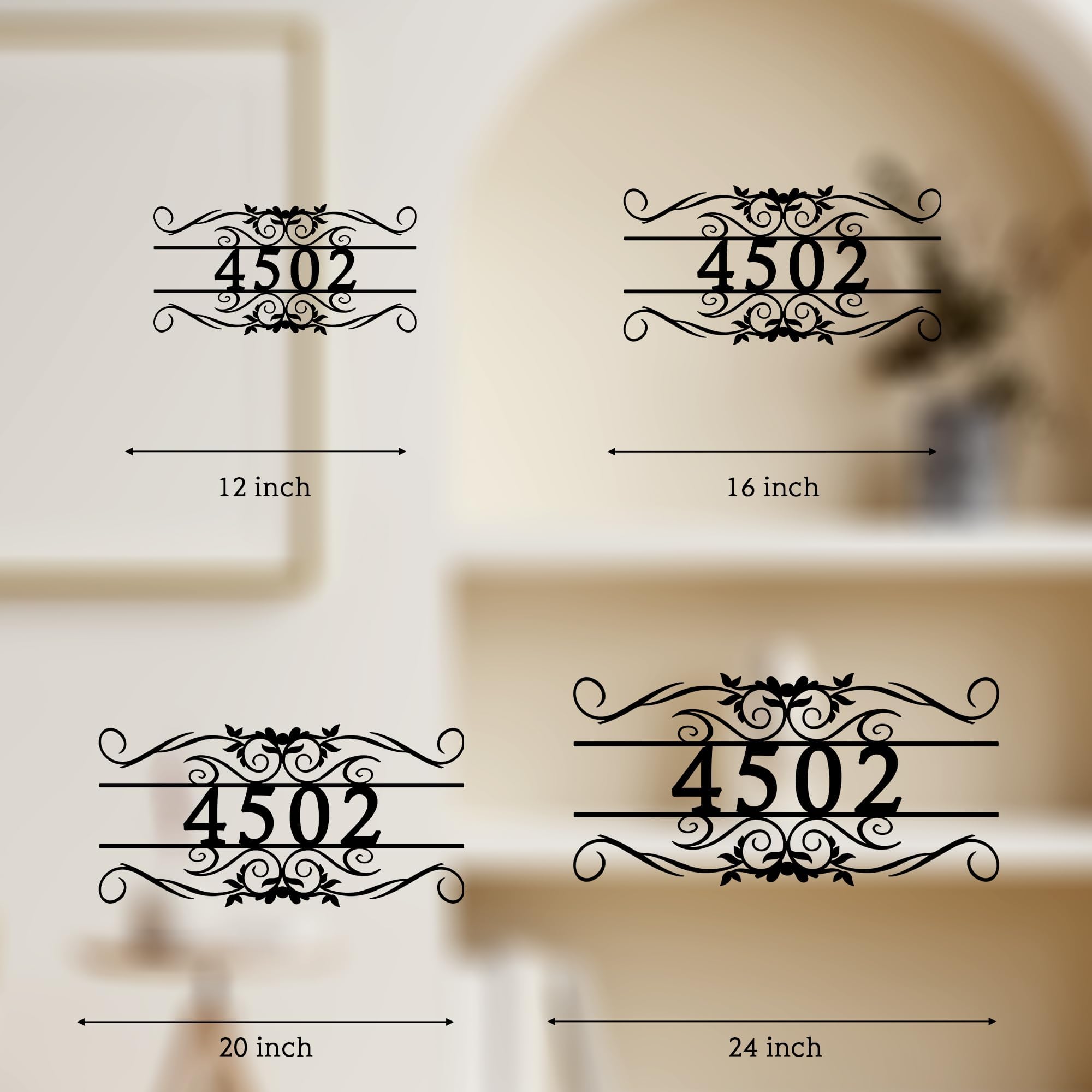 Personalized Metal House Address Plaque - Custom Door Number Sign for Home & Garden - Durable Wall Decorative Signage for Mail Delivery & Curb Appeal Enhancement