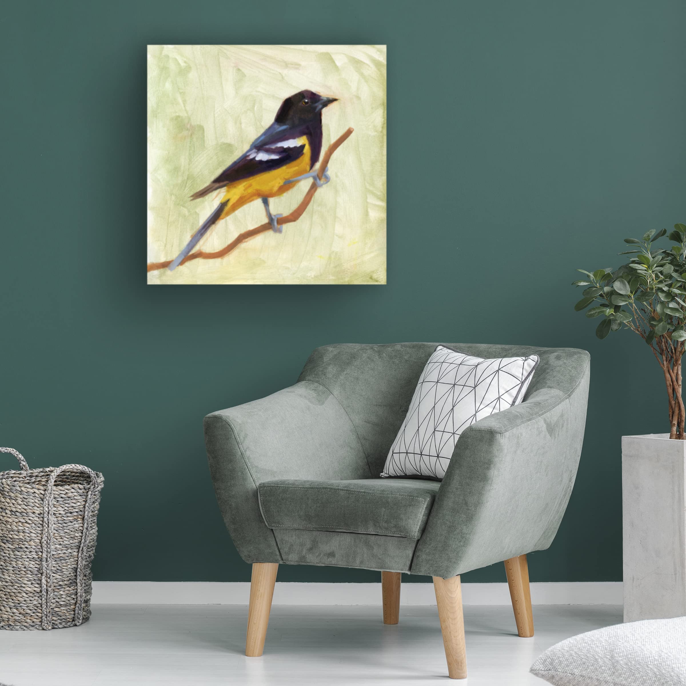 Jacob Green 'Backyard Birds I' Canvas Wall Art Print - Handmade Nature Inspired Home Decor for Living Room, Bedroom & Office