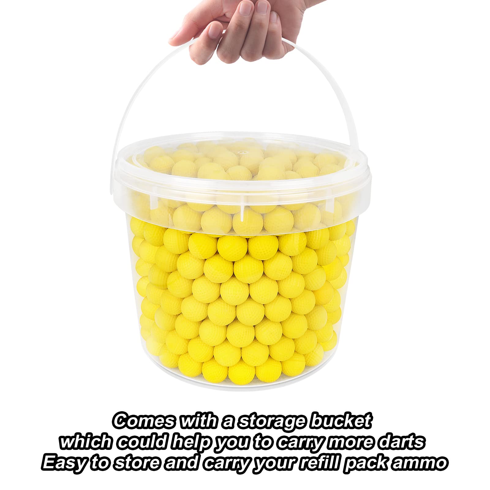 500 Rounds Refill Pack - Bulk Foam Ammo Balls Compatible with Nerf Rival Guns & Toy Blasters | High-Impact Rounds (HIR) | Yellow Replacement Bullets for Nerf Battles, Target Practice & Outdoor Play