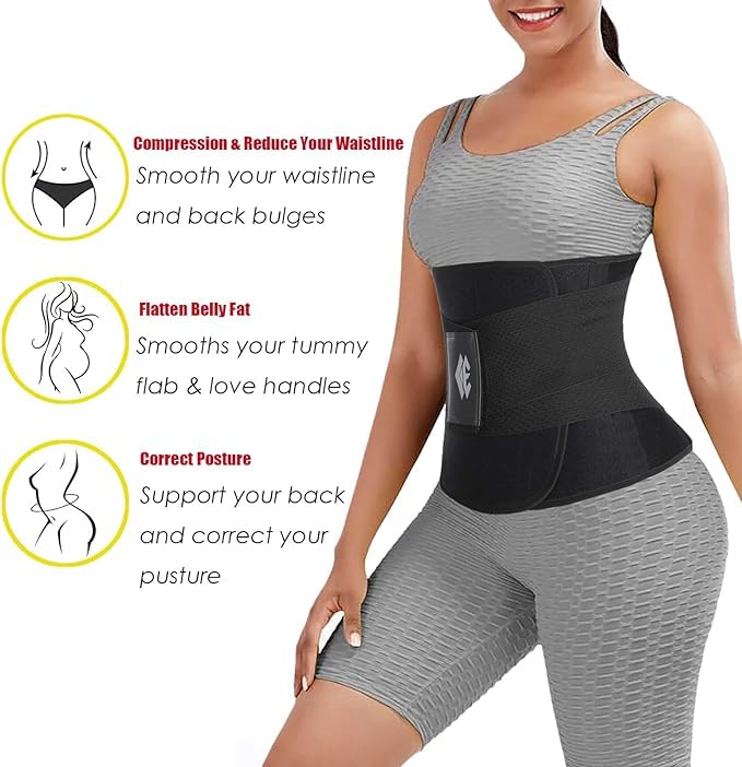 Women's Waist Trainer Belt for Tummy Control & Body Shaping - Adjustable Waist Trimmer for Men & Women - Perfect for Workouts, Postpartum Recovery & Everyday Slimming