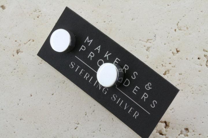 Sterling Silver Circle Cylinder Stud Earrings for Women - Perfect for Casual, Office & Party Wear