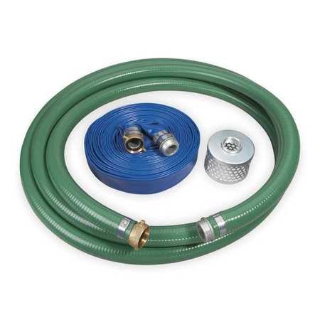 1-1/2 Inch ID Heavy Duty Pump Hose Kit with Strainer - Ideal for Water Transfer, Irrigation, and Industrial Applications