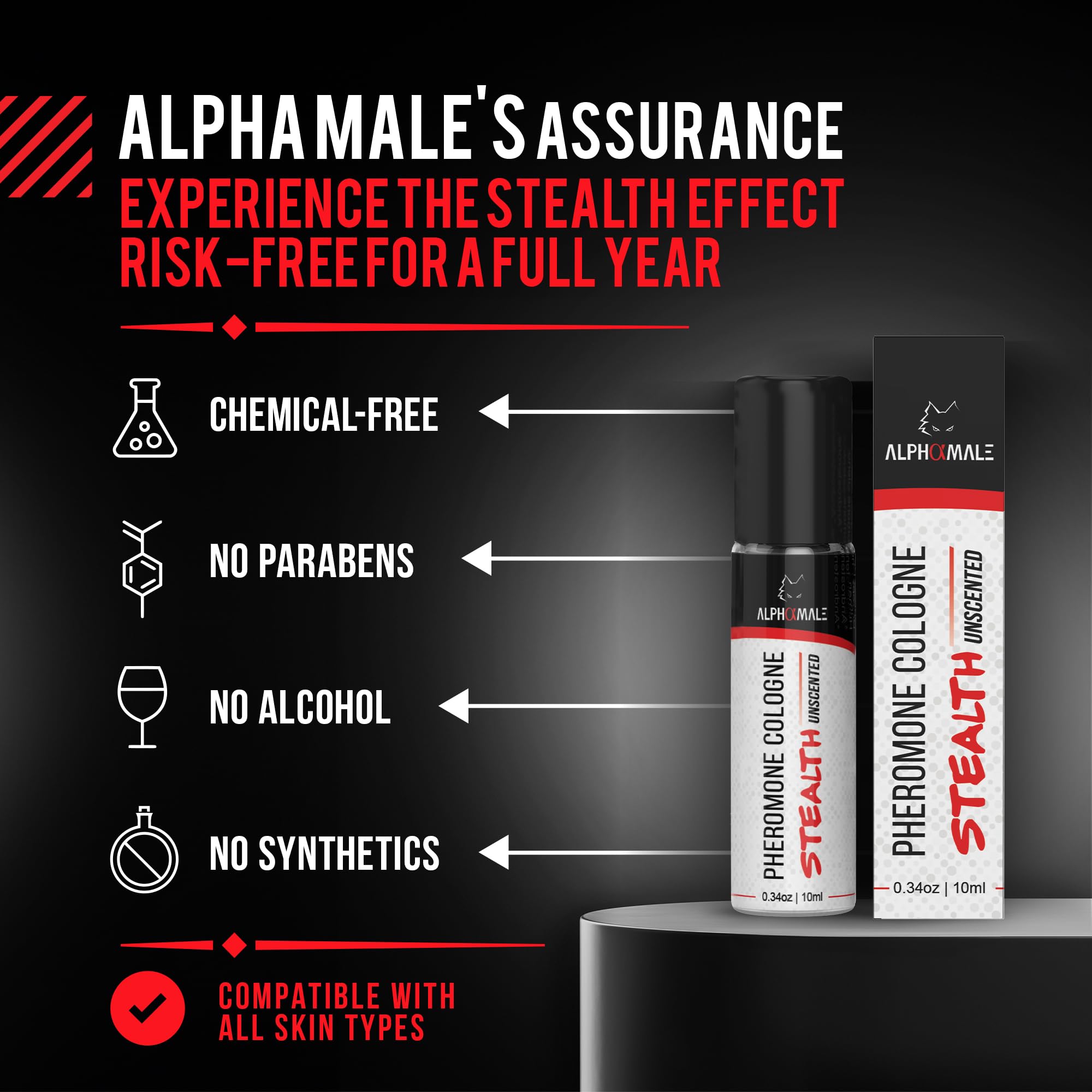 Best Pheromone Cologne for Men - Unscented Pure Pheromone Attractant Oil - 0.34 oz (10mL) Potent Blend to Enhance Attraction - Perfect for Dating & Nightlife