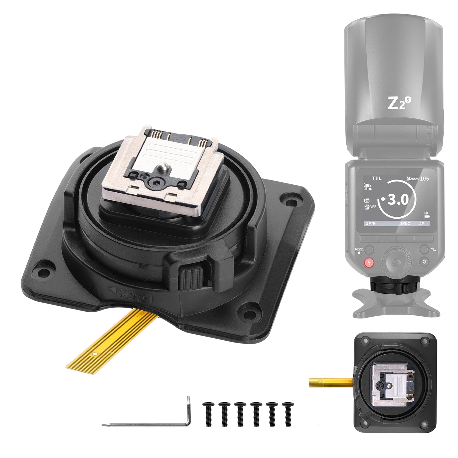 NEEWER Hot Shoe Replacement for Z2 S Round Head Flash Speedlite - Compatible with DSLR & Mirrorless Cameras - Perfect for Photography, Studio Lighting & On-Location Shoots