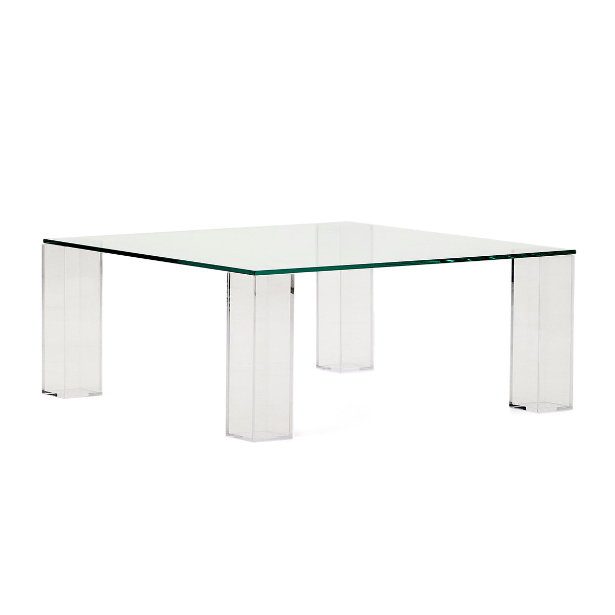 Modern Adularia Glass Square Coffee Table - Stylish & Durable Living Room Centerpiece for Home Decor