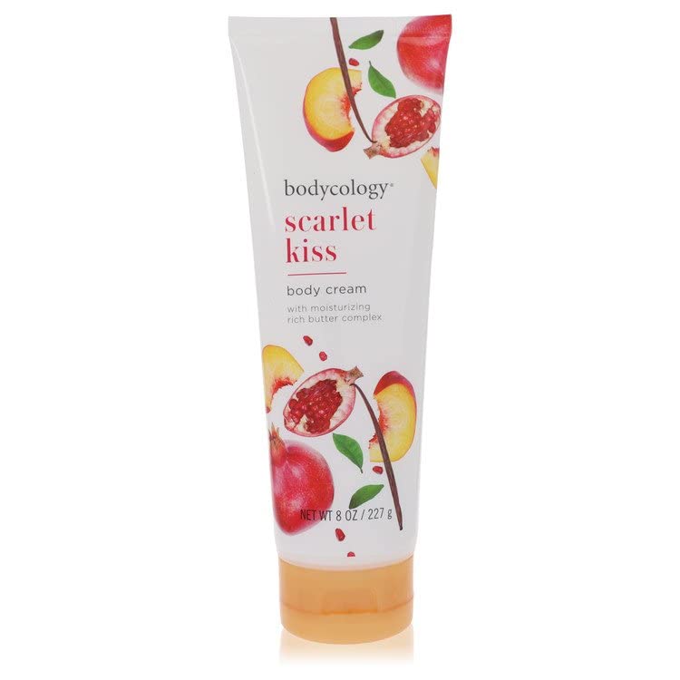 Bodycology Scarlet Kiss 8 oz Perfumed Body Cream for Women - Long-Lasting Moisturizing Lotion with Fragrance - Perfect for Daily Hydration & Gift Giving