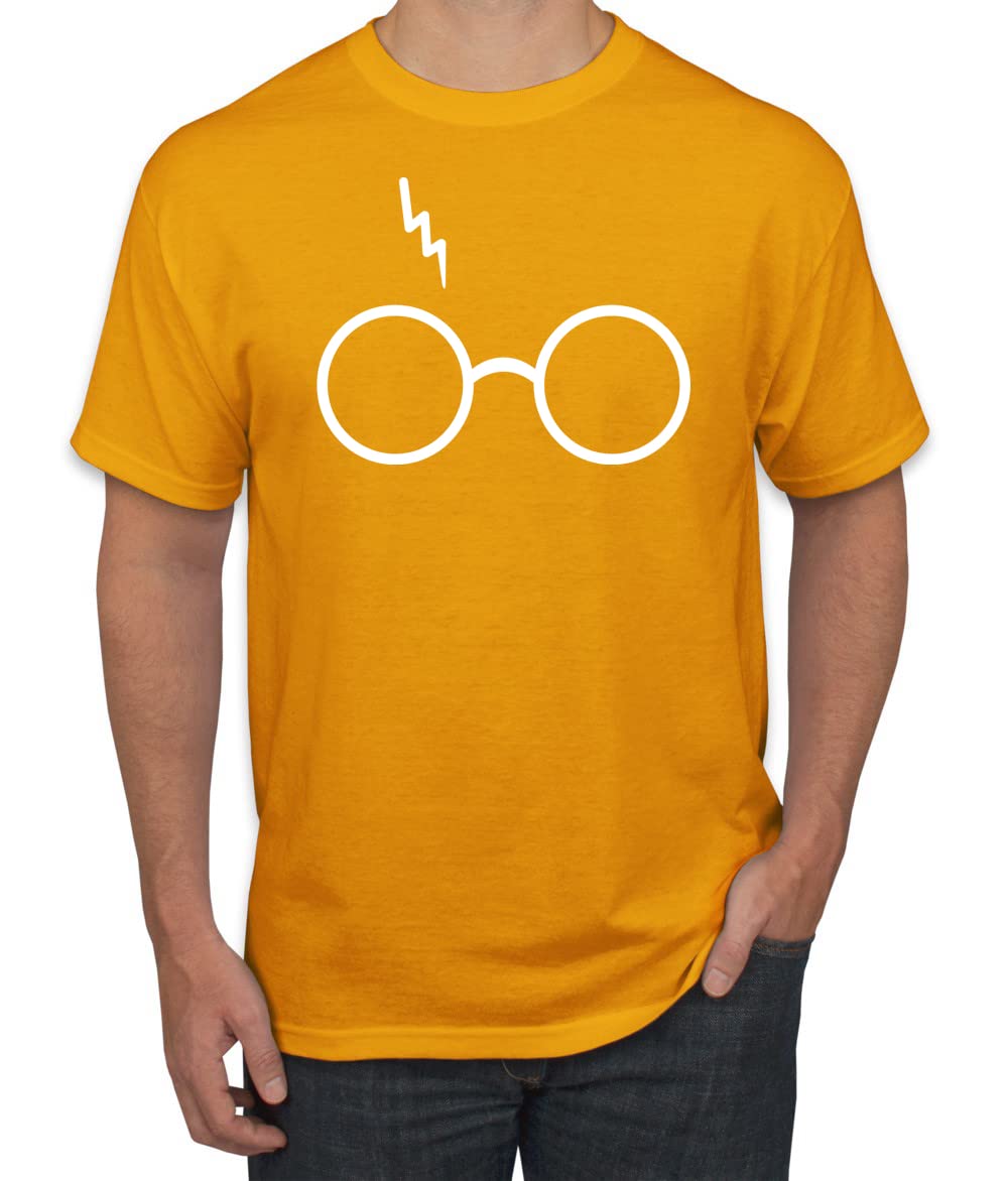 Wild Bobby Wizard Glasses Scar Graphic T-Shirt for Men | Pop Culture Inspired Apparel | Perfect for Cosplay, Halloween & Comic Con