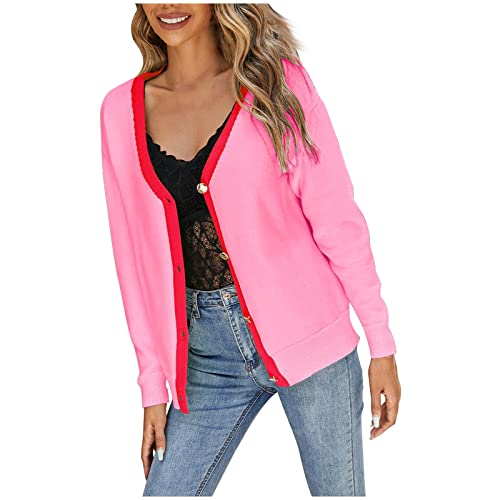 Lightweight Long Cardigans for Women - Open Front Long Sleeve V-Neck Patchwork Jacket Coat | Perfect for Fall Layering, Office Wear & Casual Outfits