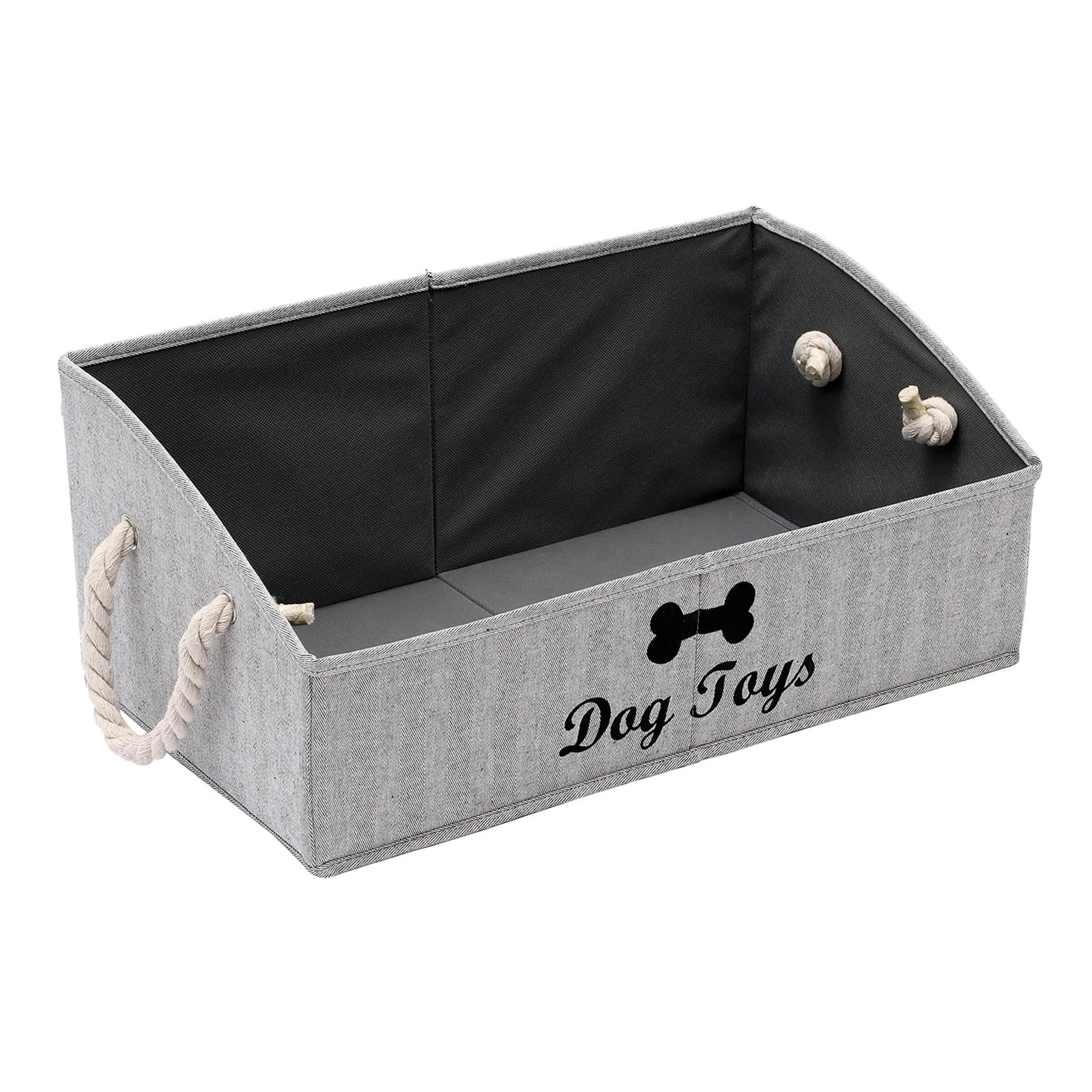 Morezi Large Dog Toy Bin - Puppy Shallow Toy Storage Basket for Dog Toys | Perfect for Living Room, Playroom & Closet Organization | Durable Stripe Design for Pet Play Areas & Home Decor