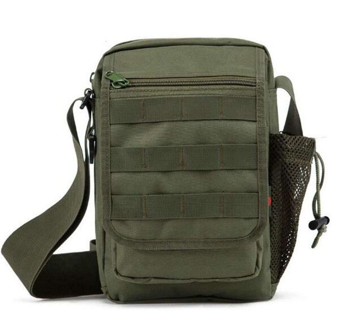 Outdoor Shoulder Bag for Men & Women - Waterproof Multi-Functional Casual Messenger Bag with Adjustable Strap, Small Neutral Green Crossbody Bag for Hiking, Travel & Daily Use