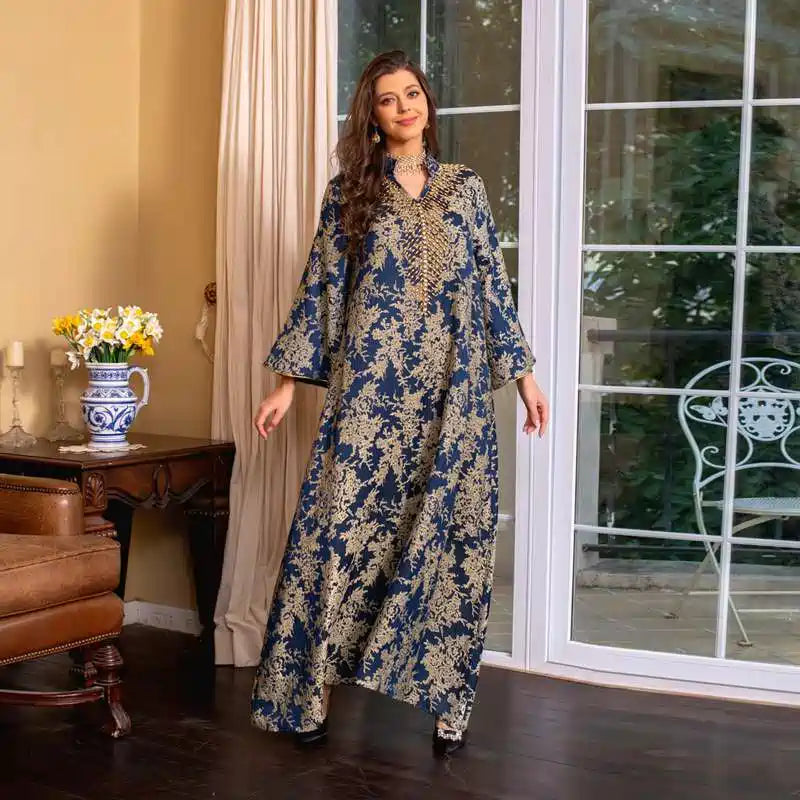 Elegant Eid Kaftan Dress for Women - Embroidered Beaded Doris Caftan | Perfect for Eid Celebrations, Weddings & Special Occasions