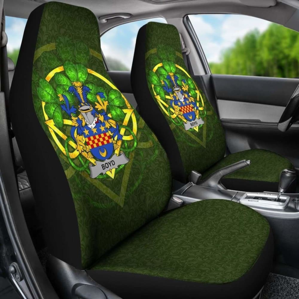 Boyd of Danson Ireland Car Seat Cover Set of 2 - Premium Celtic Shamrock Design for Auto Protection | Perfect for St. Patrick's Day, Irish Heritage & Everyday Car Care