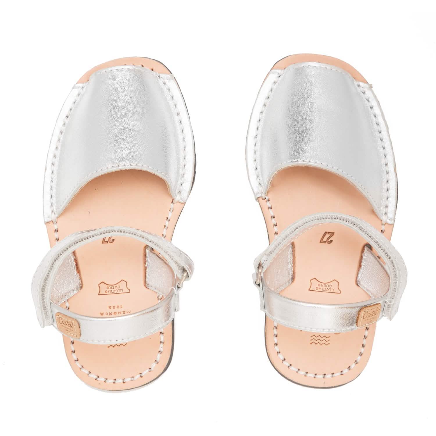IKER 1002 Metallic Leather Menorcan Sandals for Kids - Comfortable & Stylish Summer Shoes for Beach, Pool & Outdoor Play
