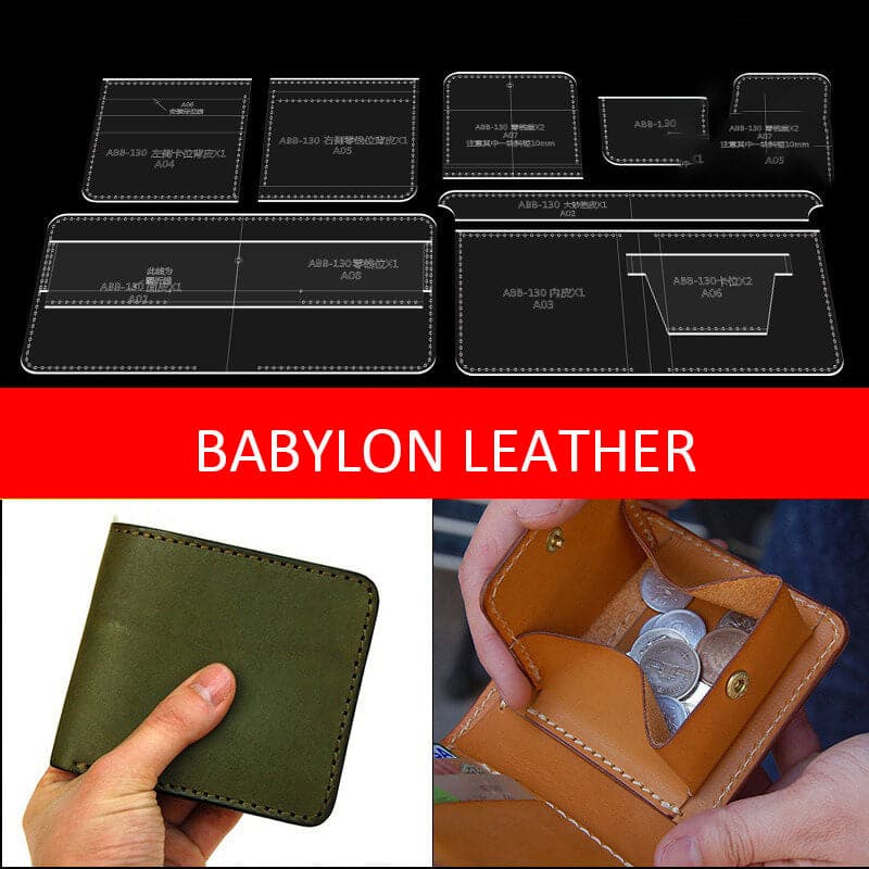 BABYLON™ Creative Short Wallet - Genuine Leather with Stylish Pattern (AAB 130) - Perfect for Everyday Use, Travel & Minimalist Lifestyle