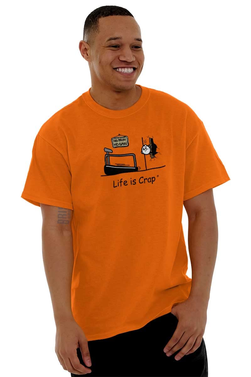 No Pain No Gain Treadmill Workout Graphic T-Shirt for Men & Women - Gym, Running & Fitness Apparel
