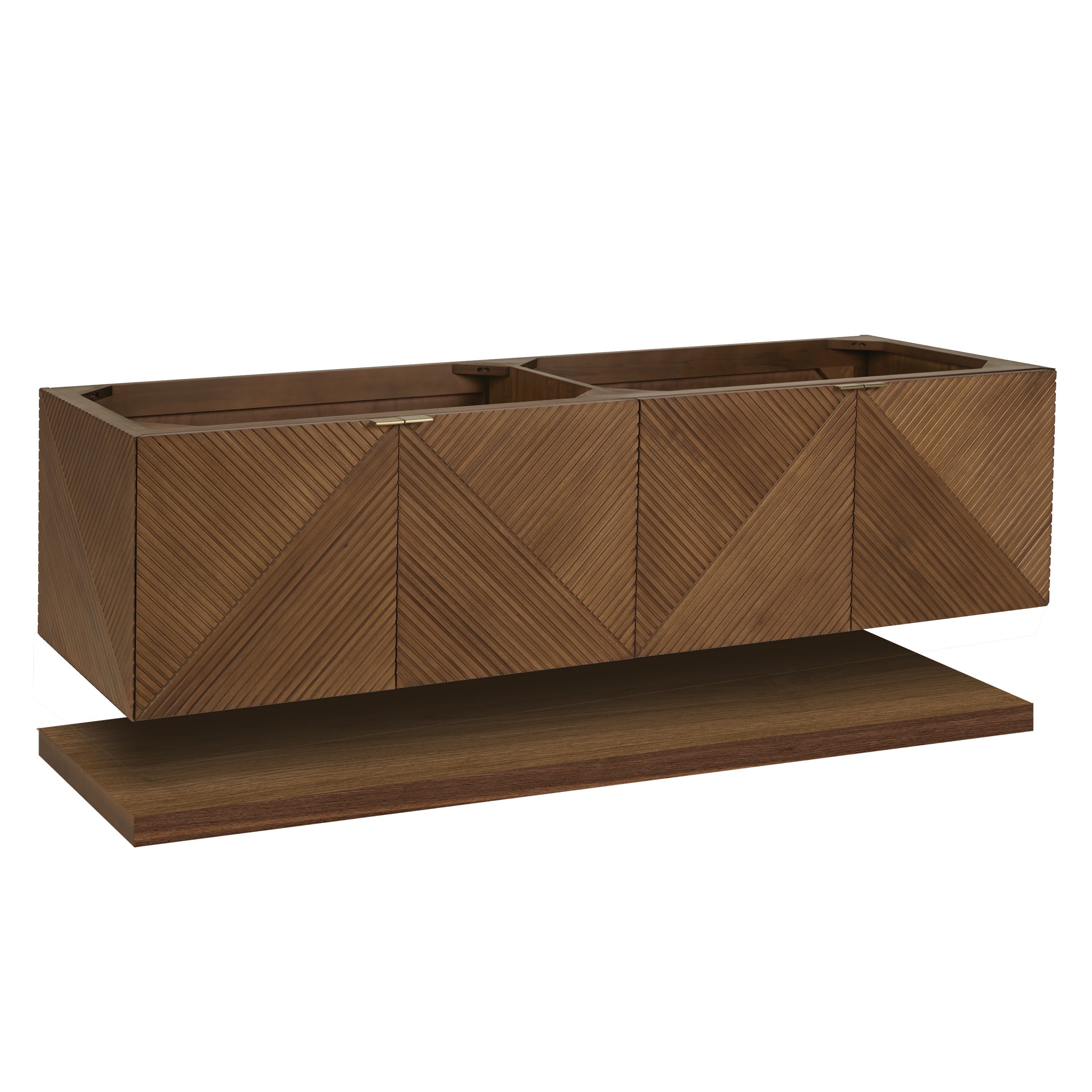 Marcello 72 Inch Double Bathroom Vanity with Sink - Chestnut Finish for Modern Master Bathroom Renovation