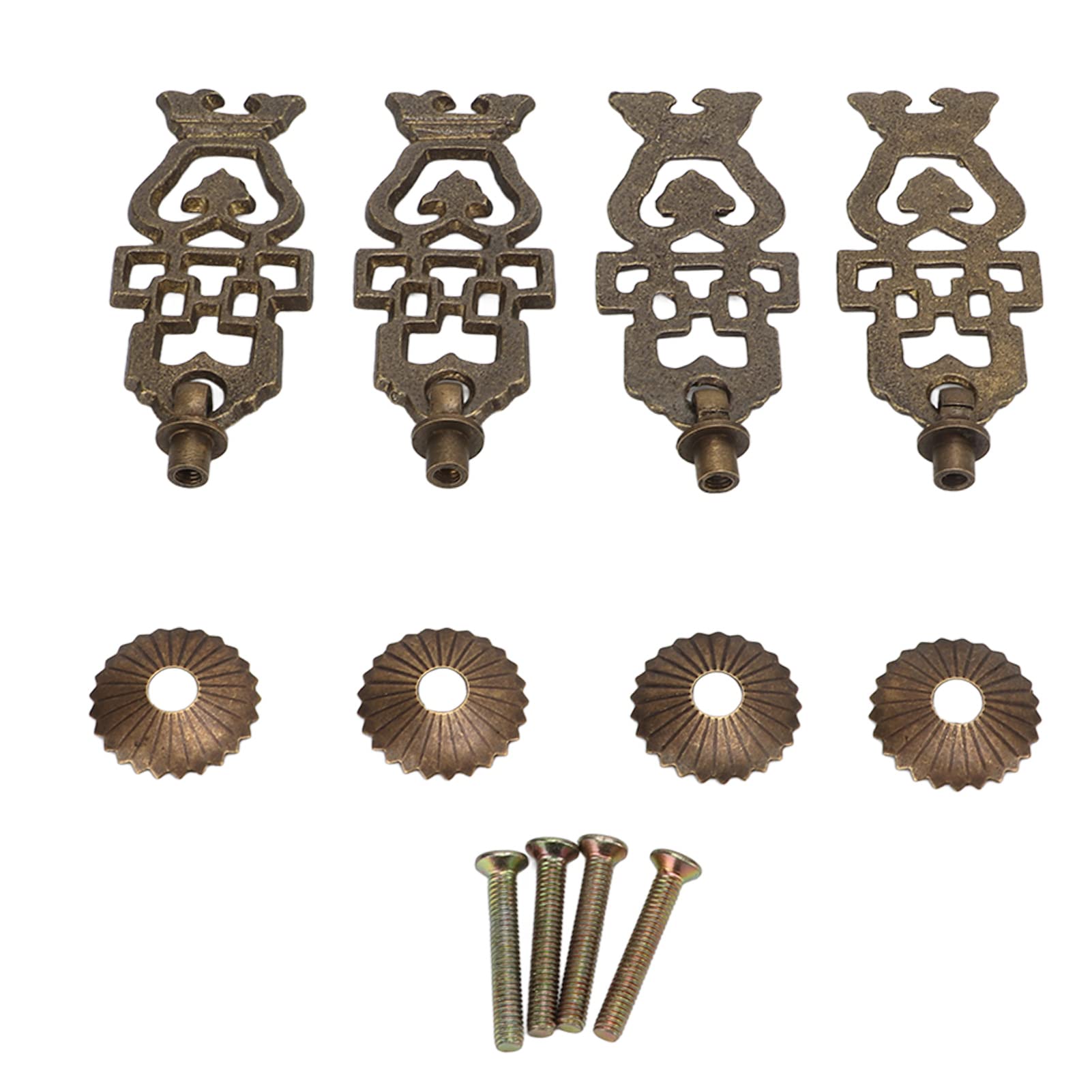 Vintage Brass Cabinet Handles - Hollow Flower Basket Design for Kitchen & Dressers