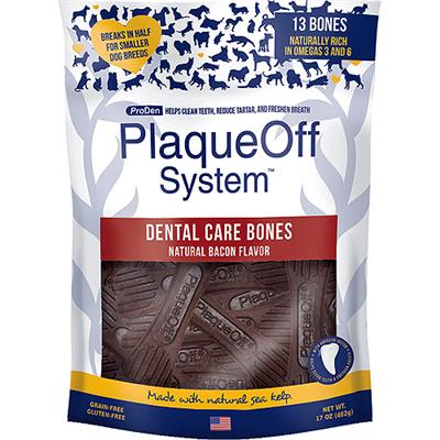 ProDen PlaqueOff System Dog Dental Chews - Natural Bacon Flavor Dental Bones for Dogs (17 oz) | Tartar Control & Fresh Breath Treats for Small, Medium & Large Dogs | Vet Recommended Dental Care for Puppies & Adult Dogs