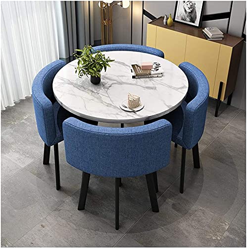 LBJJ Modern Dining Table and 4 Chairs Set - Elegant Office Reception Desk & Conference Room Furniture for Beauty Salon, Movie Theater, Home Kitchen & Restaurant Use