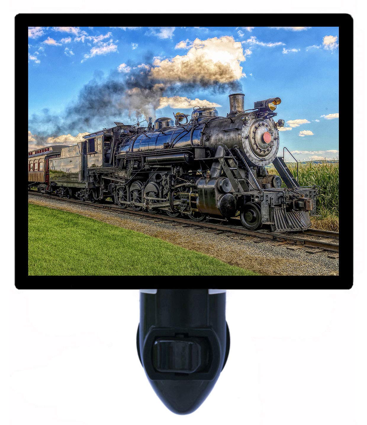 Vintage Steam Engine Train LED Night Light - Retro Locomotive Transportation-Themed Bedroom Decor for Kids & Adults | Perfect for Nursery, Bedside, and Home Ambiance Lighting