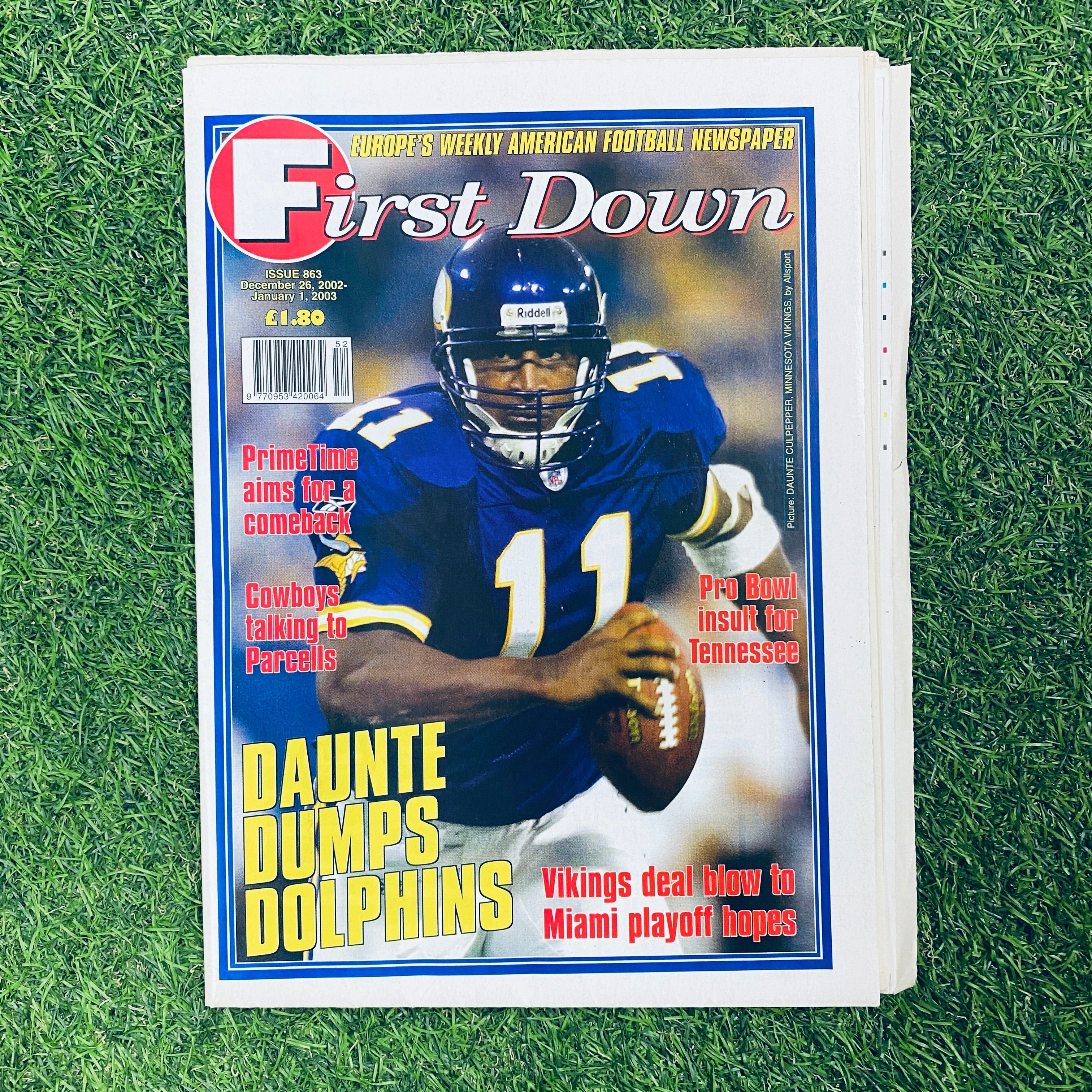 First Down Newspaper Issue 863 - December 26 to January 1, 2003 | Vintage Sports Collectible for Football Fans & Memorabilia Collectors | Perfect for Display, Gifts, and Nostalgic Sports Decor