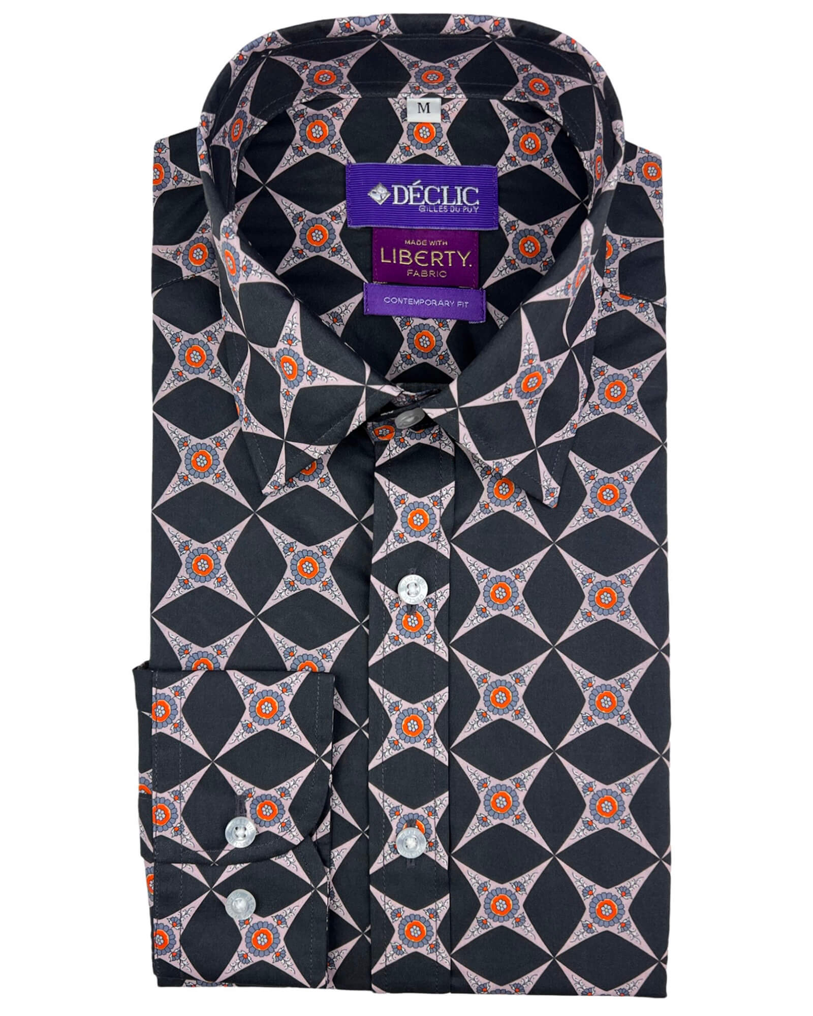 DÉCLIC Liberty Enzo Pattern Print Shirt for Men - Stylish Casual Button Down Shirt with Assorted Prints - Perfect for Office, Date Night & Summer Outings