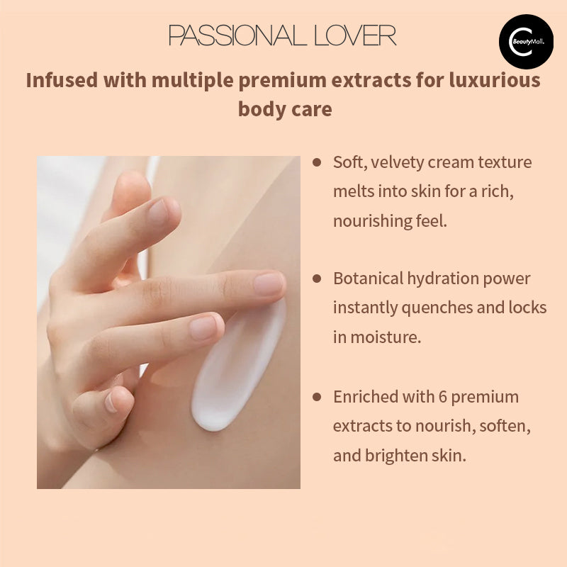 Passional Lover Cookie Scented Whipped Body Cream - Limited Edition Moisturizing Lotion for Dry Skin, Perfect for Valentine's Day Gifts & Romantic Nights