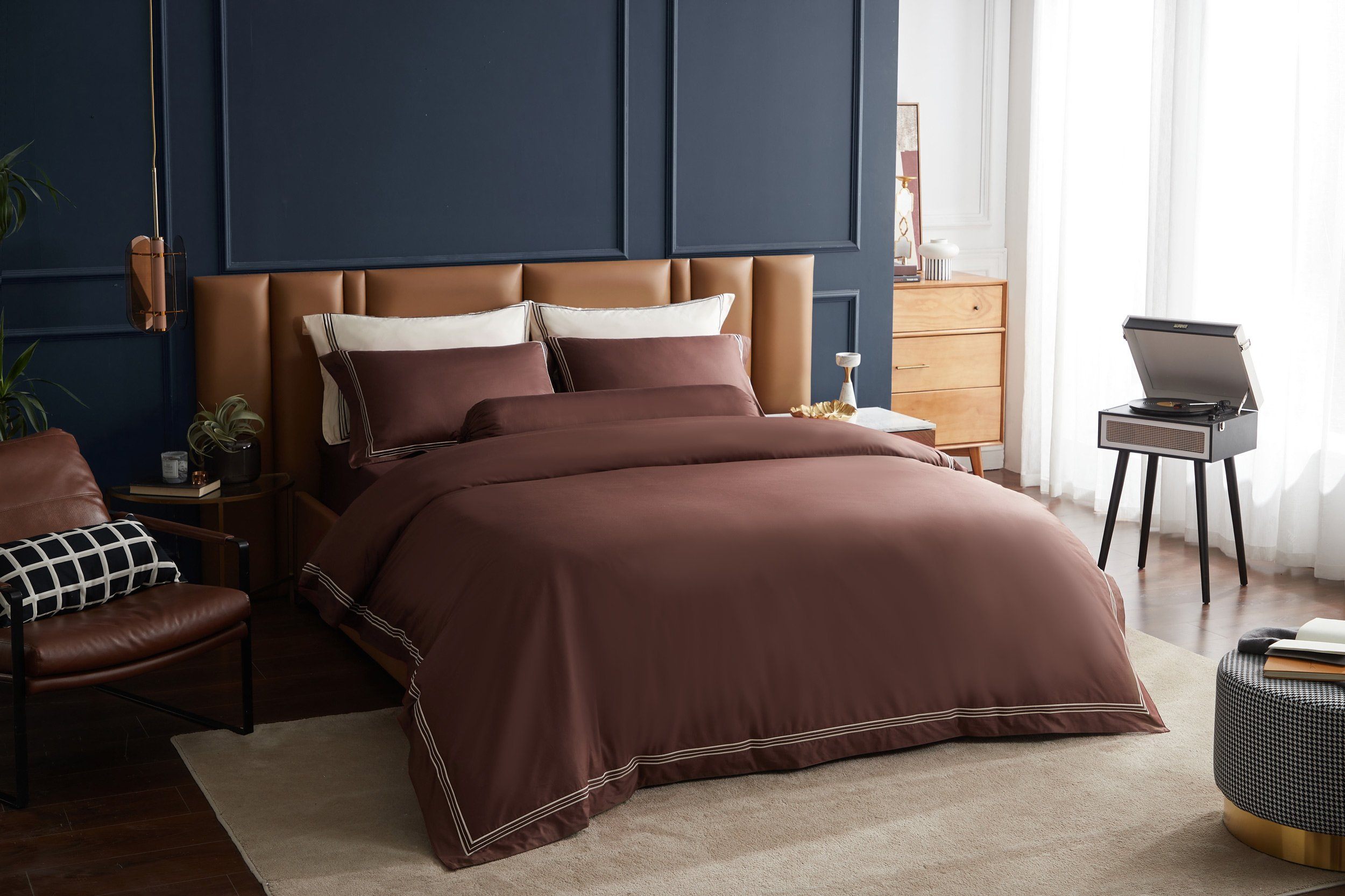 Luxury Hotelier Prestigio™ Bruno Quilt Cover Set with Tawny Border - Premium Bedding for Upscale Hotels & Elegant Home Decor
