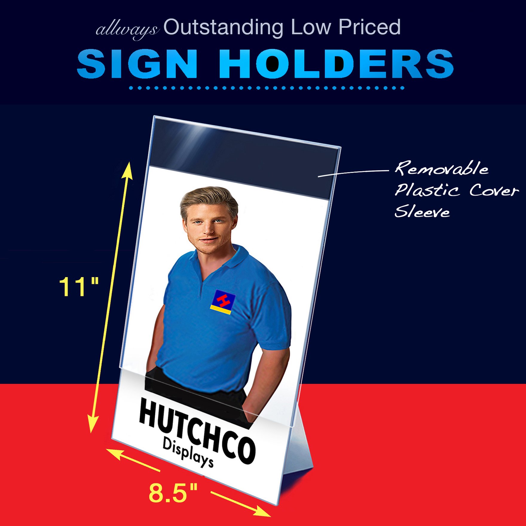 25 Pack Plastic Paper Sign Holder - 8.5x11 Inch Shatterproof Tabletop Display with Clear Cover & Cardboard Easel Back - Perfect for Restaurants, Retail Stores, and Office Countertop Advertising
