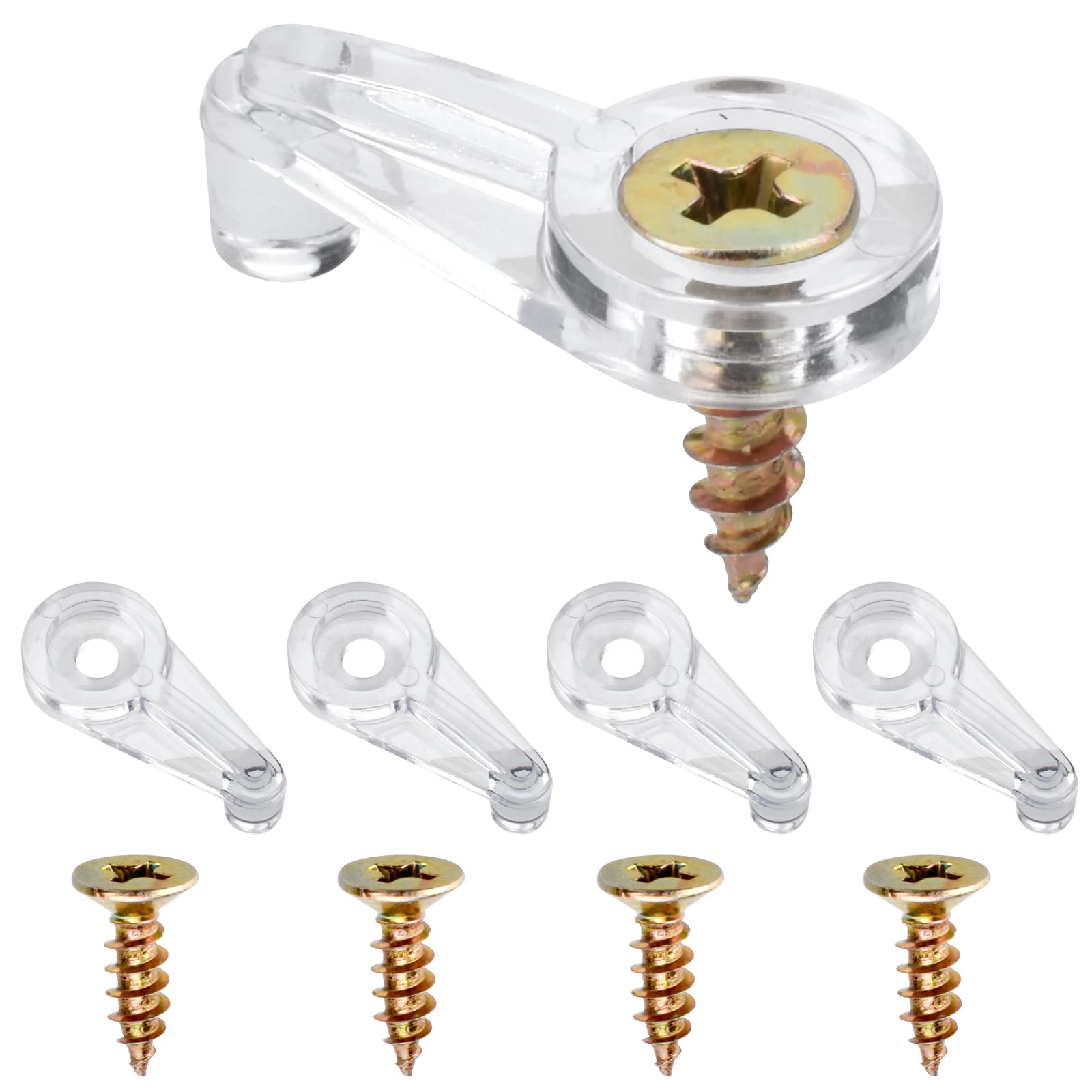 AccEncyc 50 Pack Glass Retainer Clips Kit - 4-5mm Cabinet Glass Clips with Screws for Securing Glass Doors - Perfect for Kitchen Cabinets, Display Cases & Furniture Installation