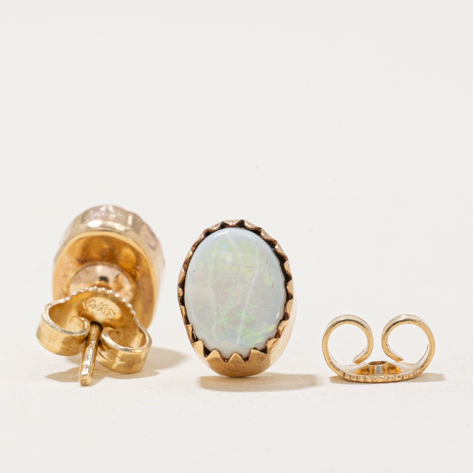 Iridescent Opal Stud Earrings 1.40ctw - Genuine Opal Jewelry for Women, Dainty Everyday Earrings, Perfect Gift for Birthday, Anniversary & Special Occasions