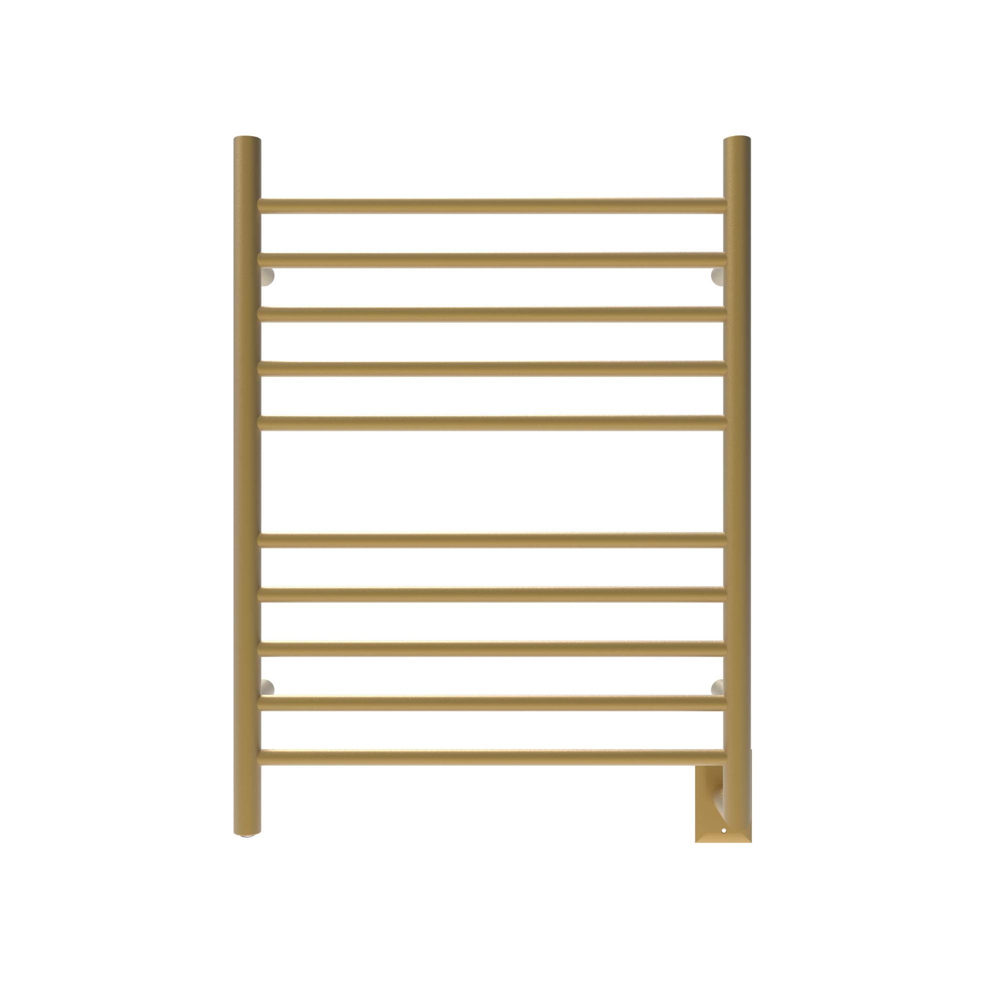 Amba RWH-SSB 10 Bar Towel Warmer - Hardwired & Plug-in Combo - Satin Brass Finish - Perfect for Bathrooms, Spas & Luxury Home Decor