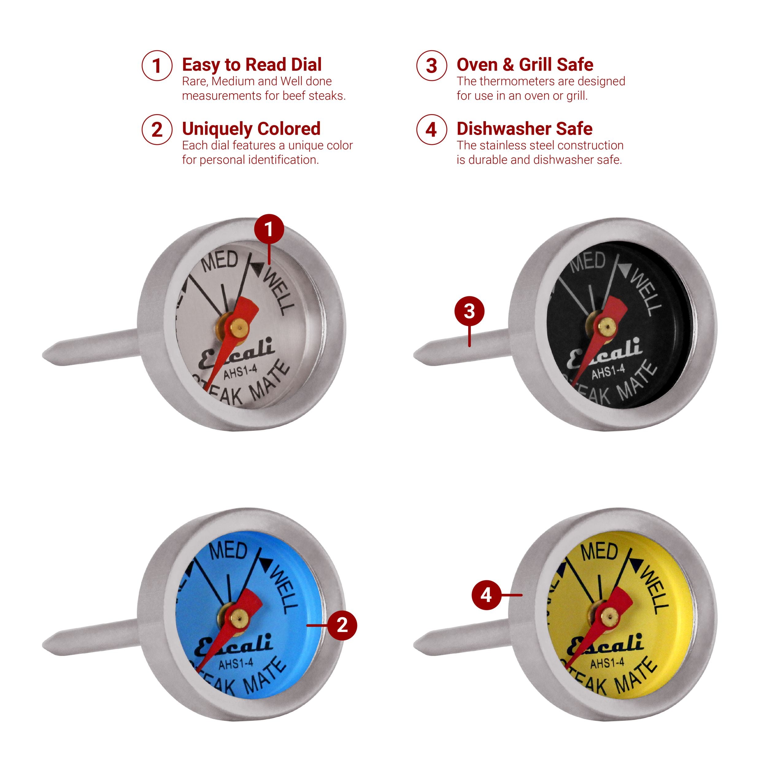 Easy Read Digital Meat Thermometer for Grilling, BBQ, Cooking - Instant Read Food Thermometer for Steak, Chicken, Turkey - Perfect for Kitchen, Outdoor & Camping Use