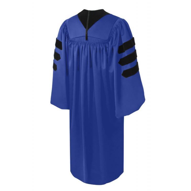 Premium Royal Blue Doctoral Graduation Gown - PhD Graduation Ceremony Attire for Academic Achievements & Formal Events