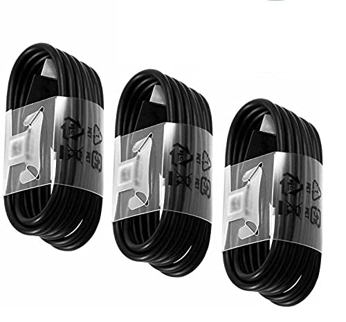 Premium 3-Pack 5ft USB C to USB A Fast Charging Cable - High Speed Type C Charger Cord for Huawei P40 Pro, Samsung Galaxy, iPhone 15 & More - Durable Nylon Braided Black Cables for Home, Office & Travel Charging