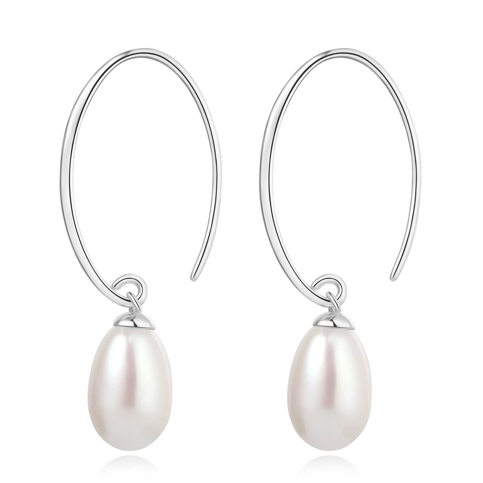 YAMI Pearl Drop & Dangle Earrings for Women - 925 Sterling Silver Freshwater/Saltwater Cultured Pearls, Hypoallergenic Elegant Jewelry - Perfect for Weddings, Parties & Everyday Wear