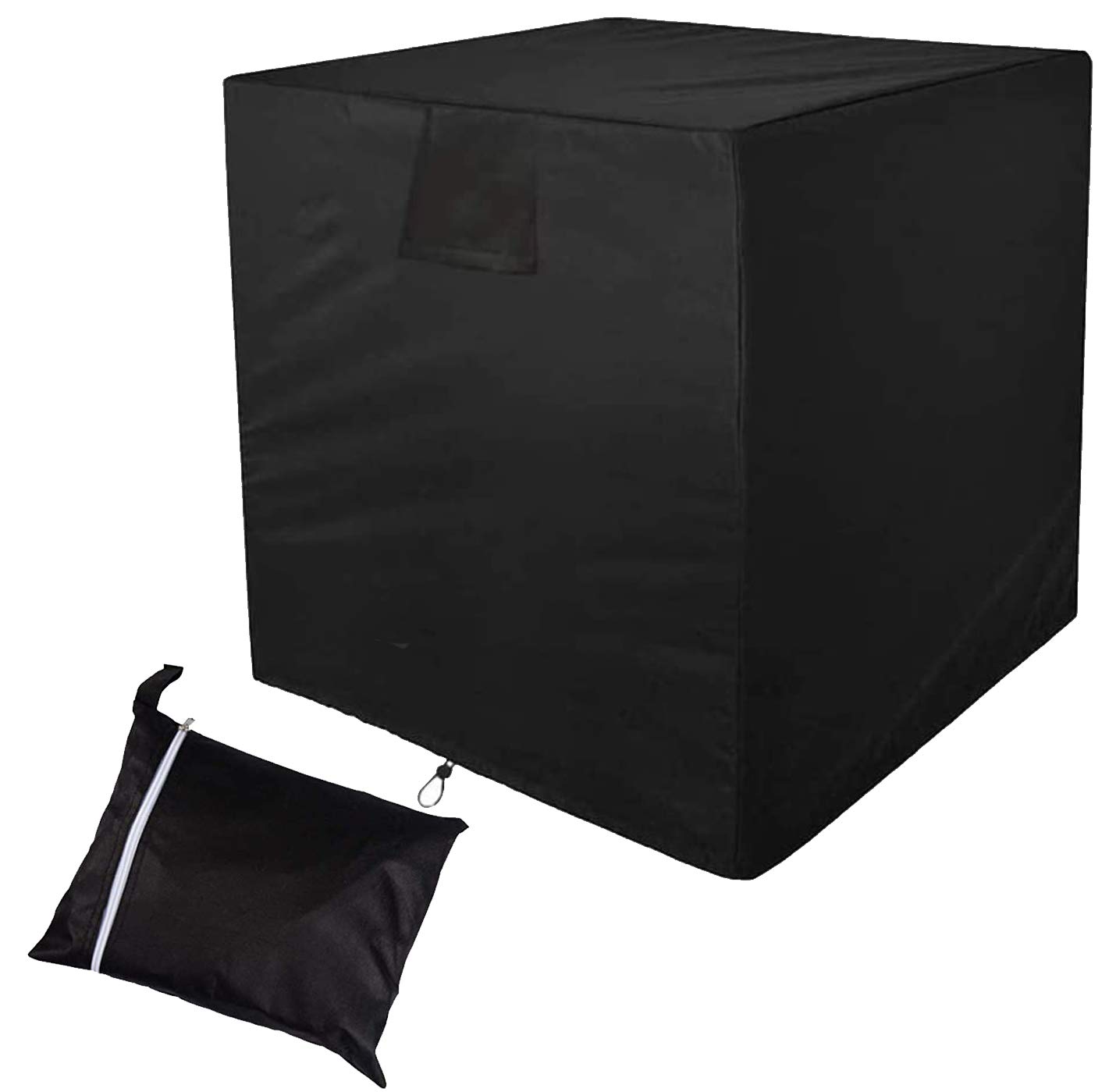 Outdoor Black Air Conditioner Cover - Waterproof, Dustproof & Snowproof AC Unit Cover for Square Central Air Conditioners - Protect Your A/C from Weather & Debris (Perfect for Homes, Apartments & Commercial Buildings)