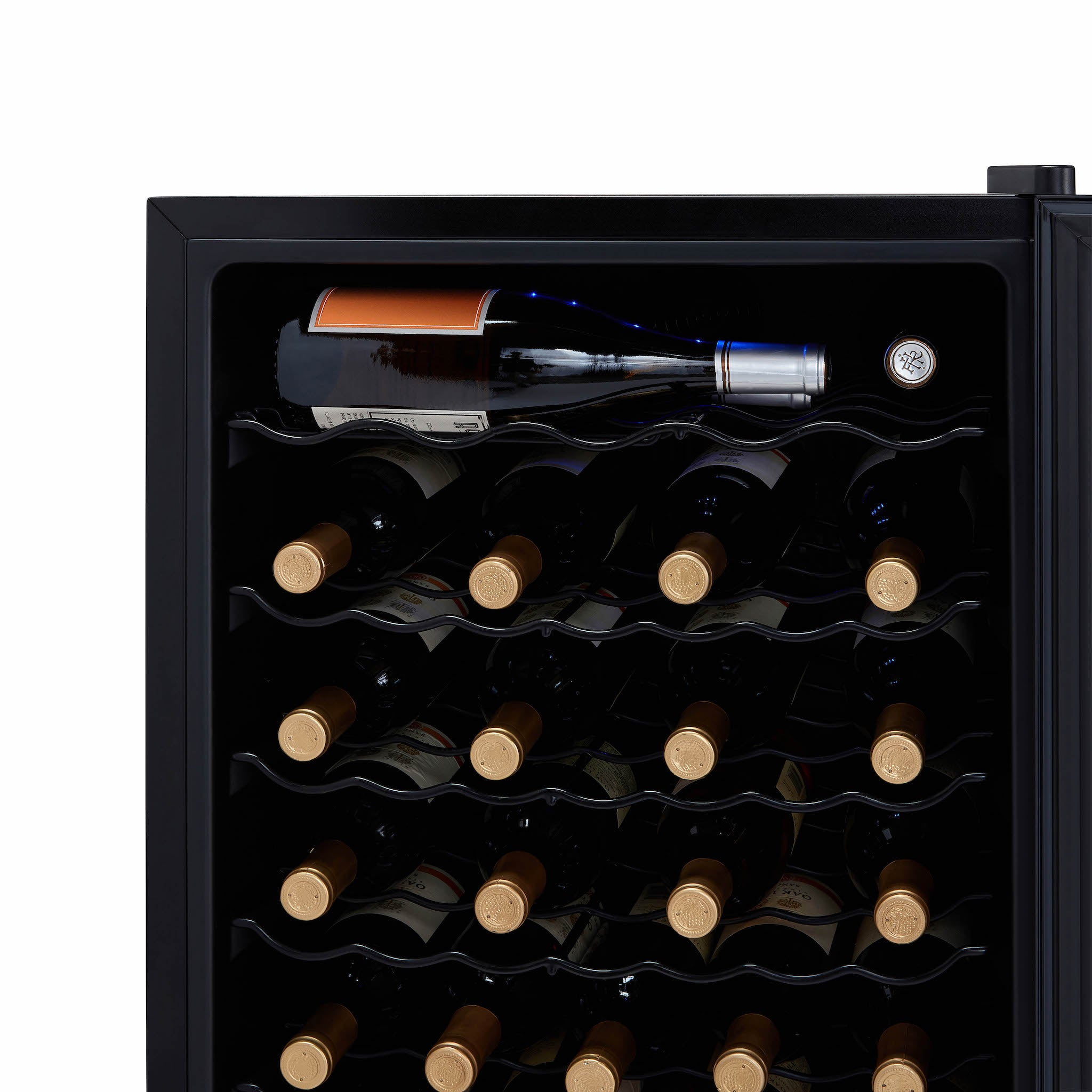 Newair® 51 Bottle 19.5 Inch Black Freestanding Wine Cooler Refrigerator - Perfect for Home Bars, Restaurants, and Wine Cellars