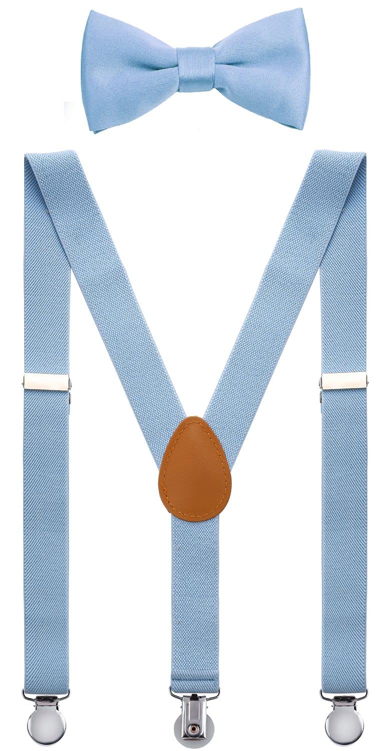 Adjustable Y-Back Boys' Suspenders with Bow Tie Set - Perfect for Weddings, School Photos & Formal Occasions