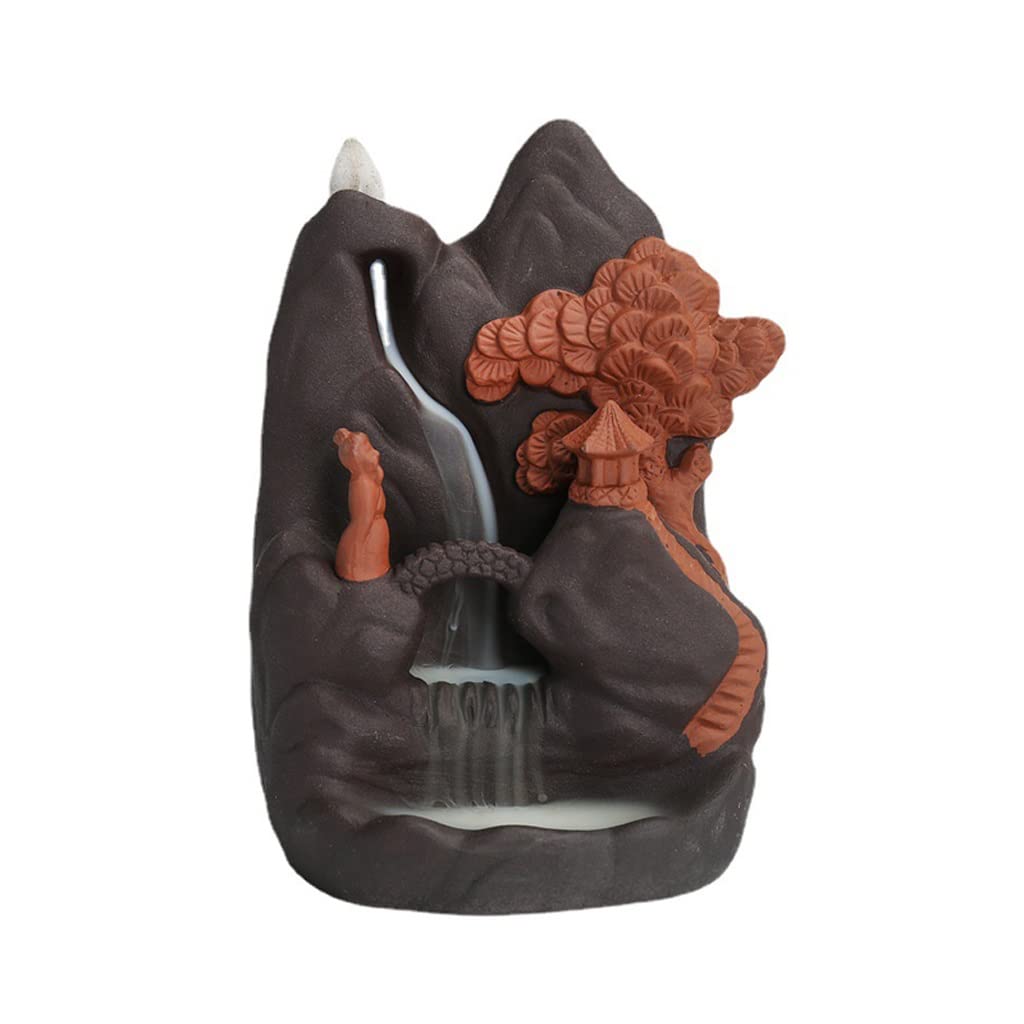 Vintage Ceramic Backflow Incense Burner - Handmade Waterfall Incense Holder for Home Decor, Zen Meditation, Office & Tea Ceremony | Aromatherapy Relaxation & Spiritual Decor Accessory