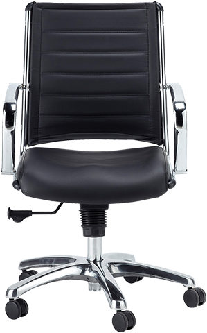 Eurotech Europa Genuine Leather Mid Back Office Chair - Black LE822 - Ergonomic Support for Home & Office Workspaces