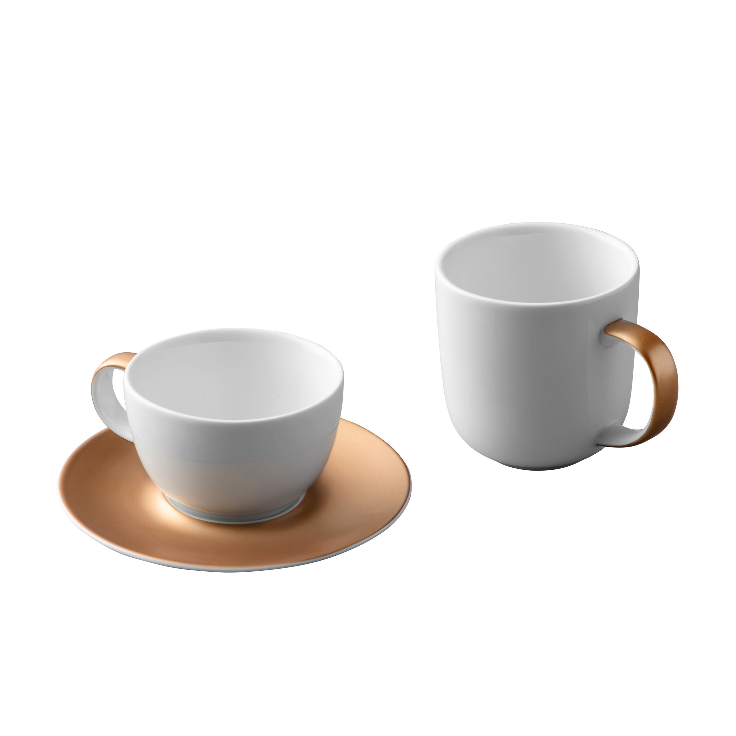 BergHOFF Gem 32-Piece Dinnerware Set for 4 - Elegant White & Gold Porcelain Plates, Bowls, Cups & Saucers - Perfect for Formal Dining, Dinner Parties & Holiday Entertaining