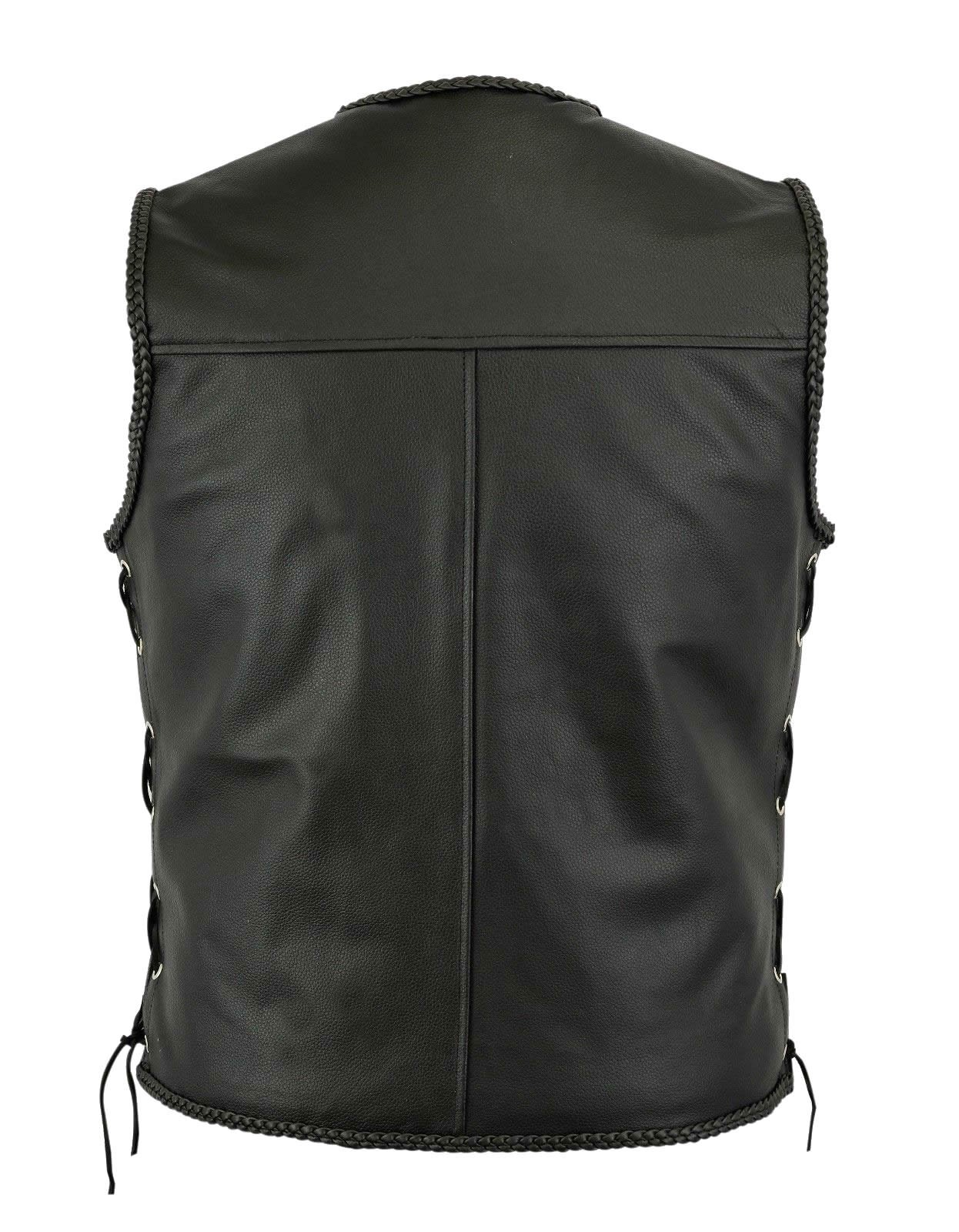 Classyak Men's Genuine Leather Motorcycle Vest Waistcoat - Stylish Biker Jacket for Riding & Casual Wear