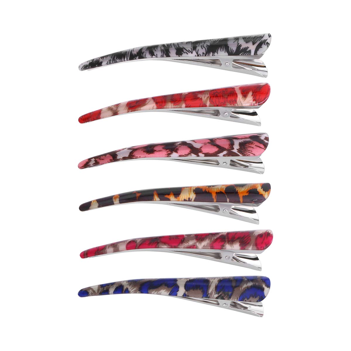 Alligator Teeth Hair Clips for Women - 6pcs Leopard Print Crocodile Hair Barrettes & Grip Claws (Random Colors) - Perfect for Parties, Cosplay, and Everyday Hairstyling