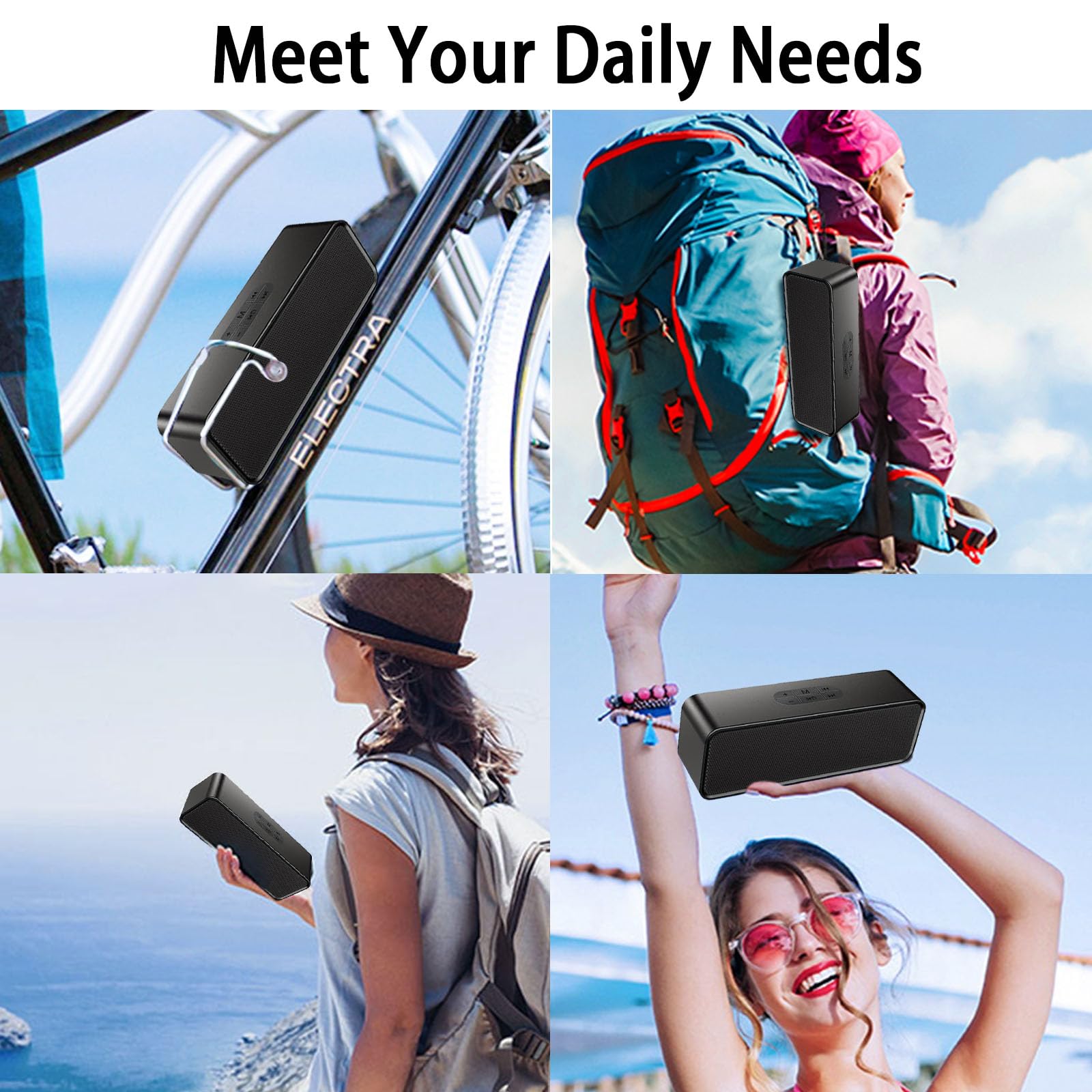 Portable Bluetooth Speaker Wireless with 5.0 Technology, 12H Playtime, 3D Stereo HiFi Bass - Perfect for Home, Travel, Outdoor Adventures & Parties