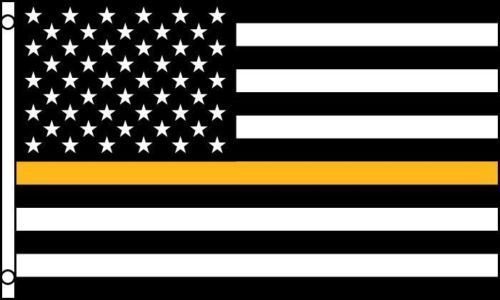 Moon Knives Thin Gold Line American Flag 3x5 ft - Premium Polyester Outdoor Flag with Vivid Colors & UV Fade Resistant - Perfect for Dispatchers, Communications Officers, Garden & Patio Decor
