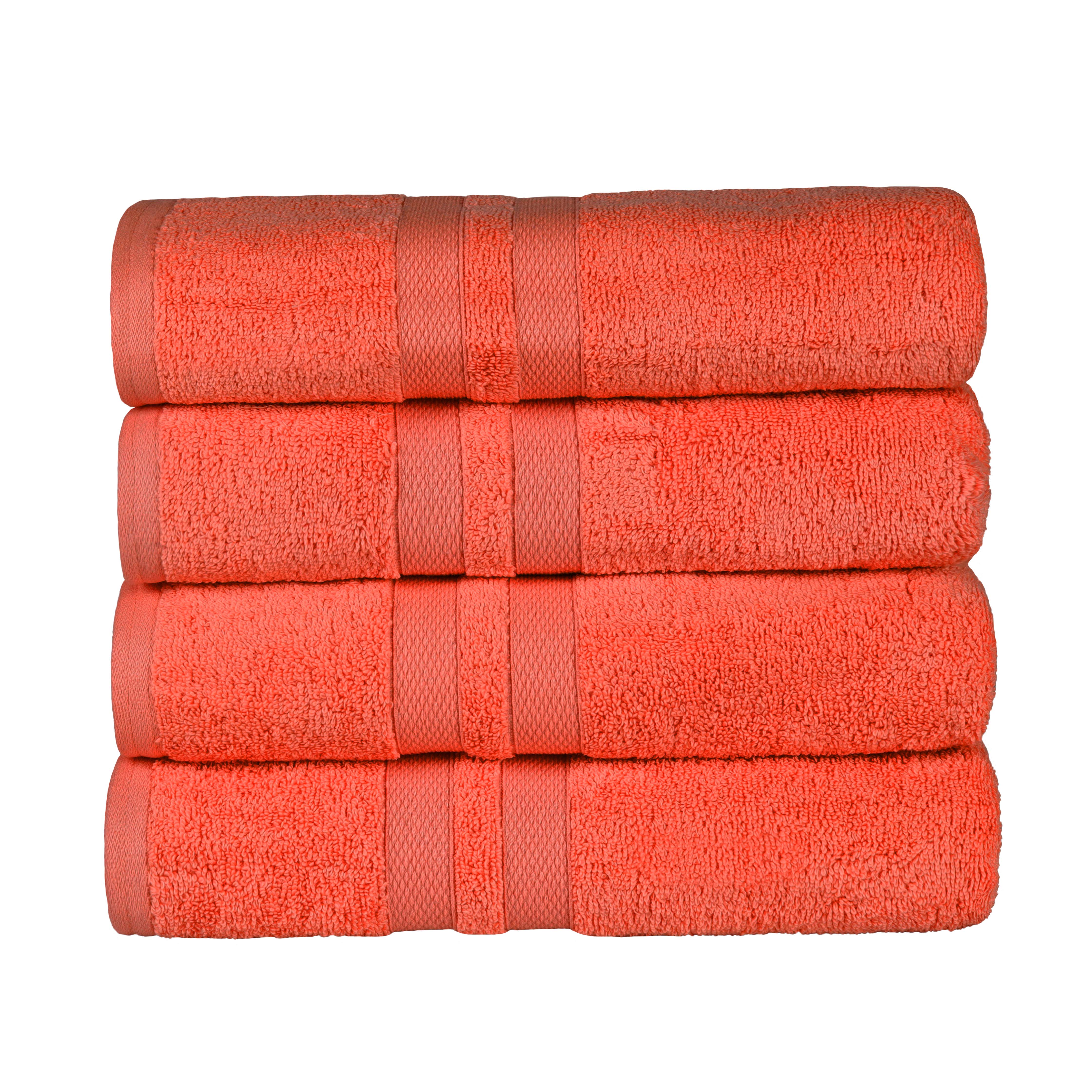 Premium Ultra Soft 100% Cotton Bath Towels Set of 4 - Highly Absorbent, Quick-Drying, Solid Color Bath & Beach Towels for Spa, Gym, Pool, and Home Use