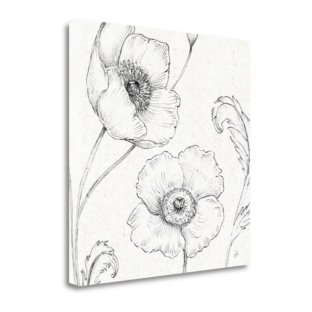 Blossom Sketches I by Daphne Brissonnet - Premium Giclee Art Print on Gallery Wrapped Canvas - Floral Wall Decor for Living Room, Bedroom & Office
