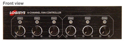 Logisys FP600BK 6 Channel PC Fan Controller - Adjustable Speed Cooling System for Gaming PC, Workstation, and Server Use