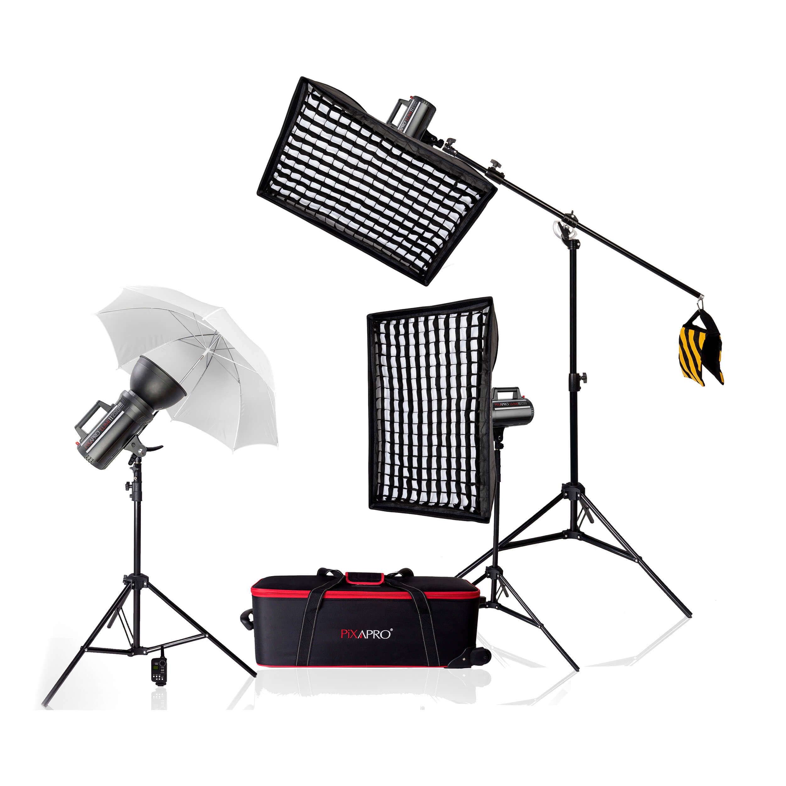 LUMI 200 II 600Ws Three Head Boom Stand Flash Kit (200/200/200) - Professional Studio Lighting for Photography, Portraits & Product Shoots